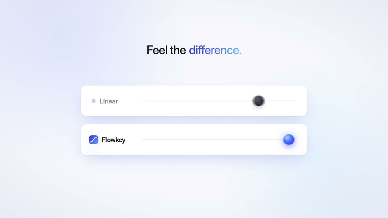 Linear motion compared with Flowkey motion